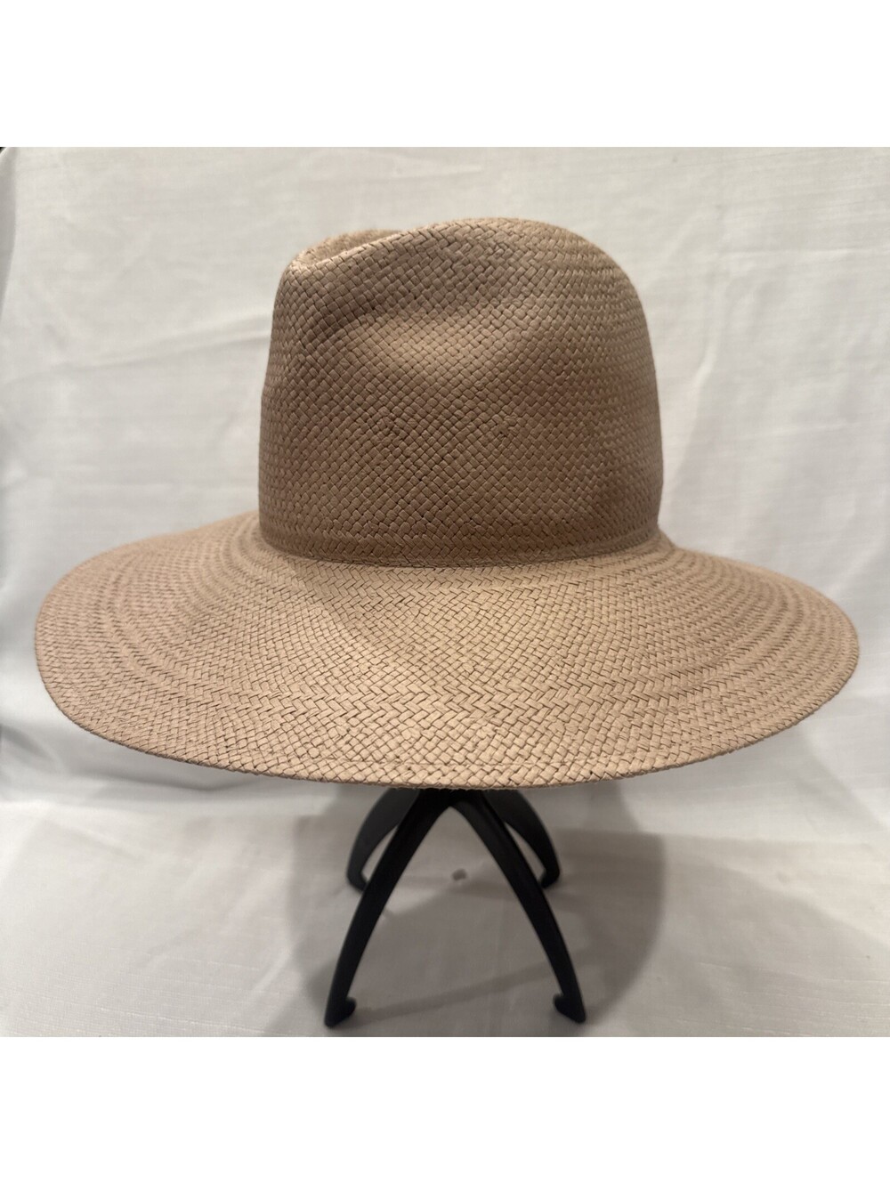 Janessa Leone Women's Beige Capri Straw Panama Hat Size M